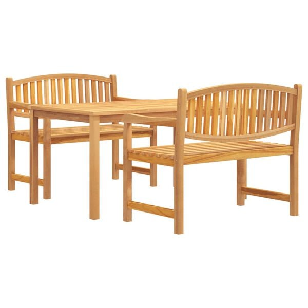 vidaXL Juego de comedor para jard&iacute;n 3 pzas madera maciza de teca