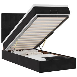 vidaXL Estructura cama otomana colchones terciopelo negro 90x200 cm