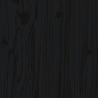 vidaXL Cama alta niños con cortinas madera pino blanco negro 80x200 cm