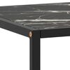 vidaXL Mesa de centro negra con vidrio de m&aacute;rmol negro 120x50x35 cm