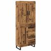 vidaXL Aparador alto 2 uds. Madera vieja 69,5 x 34 x 180 cm