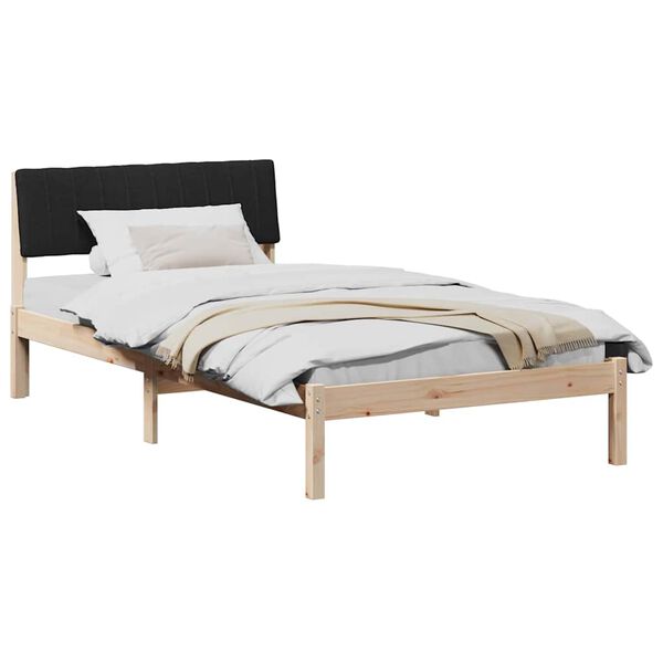 vidaXL Estructura de cama con cabecera Marr&oacute;n y negro 100 x 200 cm