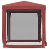 vidaXL Carpa para fiestas con 4 paredes de malla HDPE rojo 2x2 m