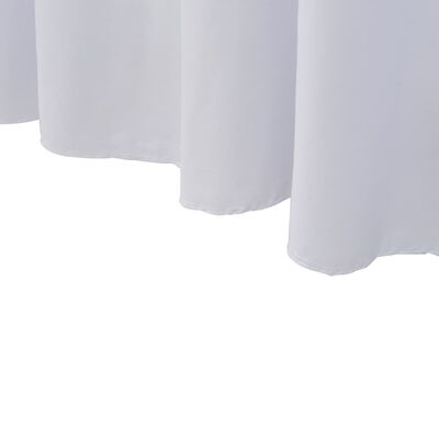 vidaXL Fundas elásticas para mesa 2 uds con falda 243x76x74 cm blanco