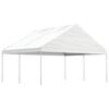 vidaXL Cenador con techo polietileno blanco 4,46x5,88x3,75 m