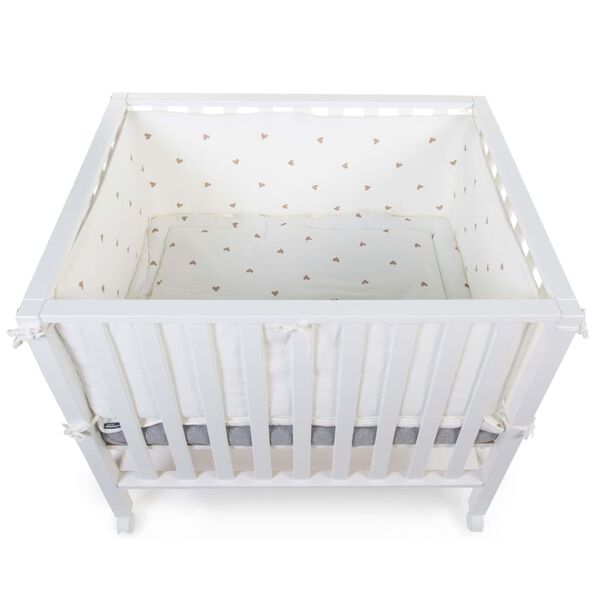 CHILDHOME Protector para parque beb&eacute;s Hearts jersey y muselina