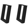 vidaXL Patas para mesa de centro en forma de U (2 unidades), color negro, 38 x (42-43) cm, acero
