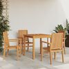 vidaXL Juego de comedor para jard&iacute;n 5 piezas madera maciza de teca