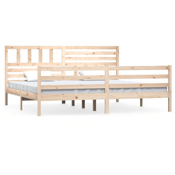 vidaXL Estructura de cama sin colch&oacute;n madera maciza 200x200 cm