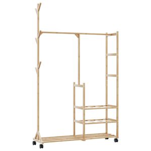 vidaXL Perchero con estantes y ruedas 100x38x175,5 cm bamb&uacute;