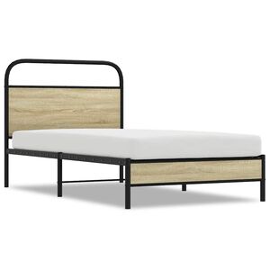 vidaXL Estructura de cama sin colch&oacute;n 100x190 cm madera roble Sonoma