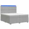vidaXL Cama de muelles con LED y colch&oacute;n Gris Claro 200 x 200 cm Tela