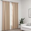 vidaXL Cortinas opacas ganchos look de lino 2 pzs beige 140x225cm