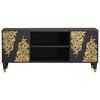 vidaXL Mueble de TV Negro 105 x 33 x 46 cm Madera de mango maciza