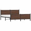vidaXL Estructura de cama sin colch&oacute;n metal roble marr&oacute;n 183x213 cm