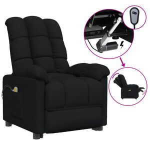 vidaXL Sill&oacute;n de masaje el&eacute;ctrico tela negro