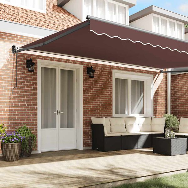 vidaXL Toldo retr&aacute;ctil autom&aacute;tico marr&oacute;n 500x300 cm