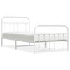 vidaXL Estructura cama sin colch&oacute;n con estribo metal blanco 100x200 cm