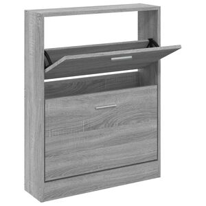 vidaXL Mueble zapatero madera contrachapada gris Sonoma 59x17x81 cm