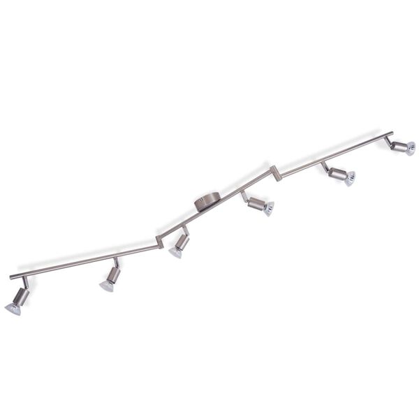 vidaXL L&aacute;mpara de techo con 6 focos E14 n&iacute;quel satinado
