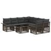 vidaXL Conjunto de sof&aacute;s de jard&iacute;n 9 uds. Gris y Gris Oscuro