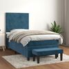 vidaXL Cama box spring con colch&oacute;n terciopelo azul oscuro 100x200 cm