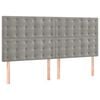 vidaXL Estructura de cama sin colch&oacute;n terciopelo gris claro 160x200 cm