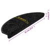vidaXL Alfombrillas para escaleras 10 unidades 65x21x4 cm Negro Semicircular Grande
