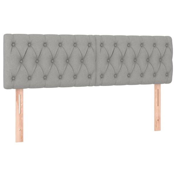 vidaXL Cabeceros tela gris claro 144x7x78/88 cm