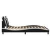 vidaXL Estructura de cama Viana sin colch&oacute;n cuero sint&eacute;tico negro blanco 160x200cm