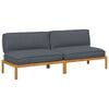 vidaXL Juego de Sof&aacute; 2 uds. Antracita Madera de Acacia S&oacute;lida