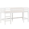 vidaXL Cama alta escalera y techo madera maciza pino blanca 90x200 cm