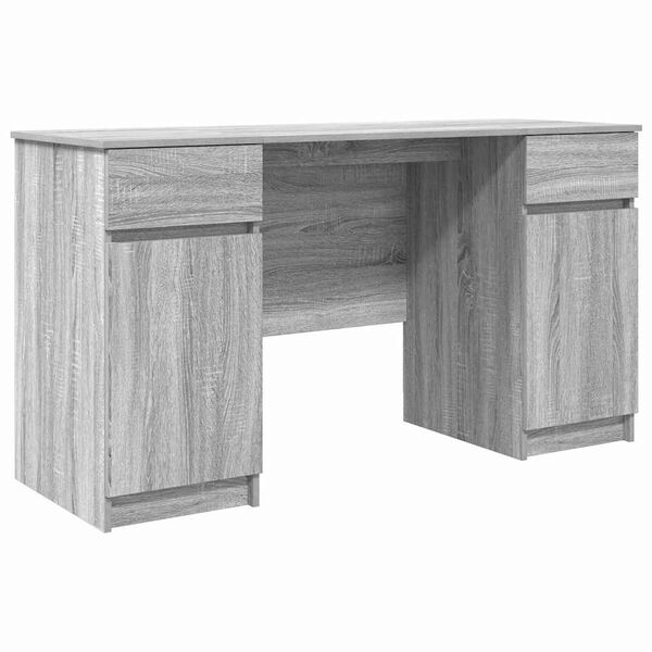 vidaXL Escritorio Gris sonoma 140 x 49 x 76 cm Madera contrachapada