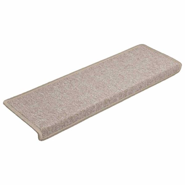 vidaXL Felpudos para escaleras 30 unidades 65x21x4 cm Gris topo Borde rectangular