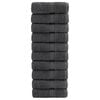 vidaXL Toallas de ba&ntilde;o premium SOLUND 10 uds antracita 30x30 cm 600 g/m&sup2;