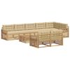 vidaXL Conjunto de sof&aacute;s de exterior 9 uds. y Beige Poli&eacute;ster