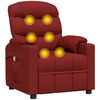 vidaXL Sillón de masaje eléctrico tela rojo tinto