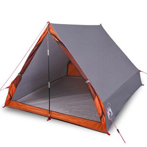vidaXL Tienda de campa&ntilde;a marco en A para 2 personas impermeable gris