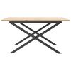 vidaXL Mesa de centro marco X madera maciza pino y acero 80x80x45 cm