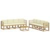 vidaXL Conjunto de sof&aacute;s de exterior con coj&iacute;n 9 pcs Blanco y Crema