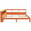 vidaXL Cama con estanter&iacute;a sin colch&oacute;n madera maciza marr&oacute;n 140x190 cm