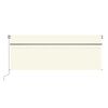 vidaXL Toldo manual retráctil con persiana y LED crema 4x3 m