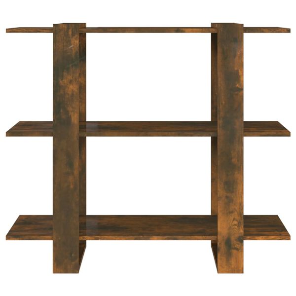 vidaXL Estantería/divisor de espacios color roble ahumado 100x30x87 cm