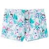vidaXL Pantalones cortos infantiles con cord&oacute;n crudo y verde menta oscuro 128