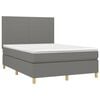vidaXL Cama box spring con colch&oacute;n tela gris oscuro 140x200 cm