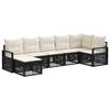 vidaXL Conjunto de sof&aacute;s de jard&iacute;n 7 uds. 7 plaza Negro