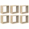 vidaXL Estantes cubo de pared 6 unidades roble Sonoma 26x15x26 cm