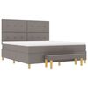 vidaXL Cama tipo Box Spring con colch&oacute;n Taup&eacute; 180 x 200 cm tela