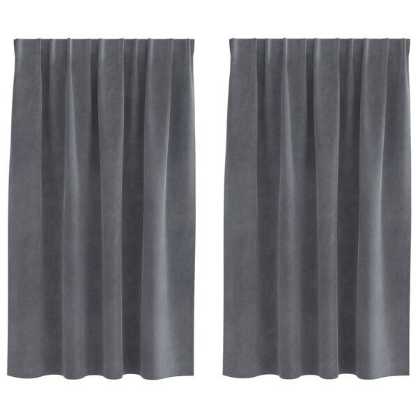 vidaXL Cortinas opacas 2 pcs Gris Claro 140 x 140 cm Terciopelo