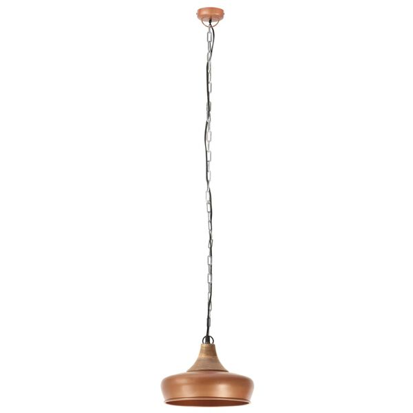 vidaXL L&aacute;mpara colgante industrial hierro cobre y madera 26 cm E27